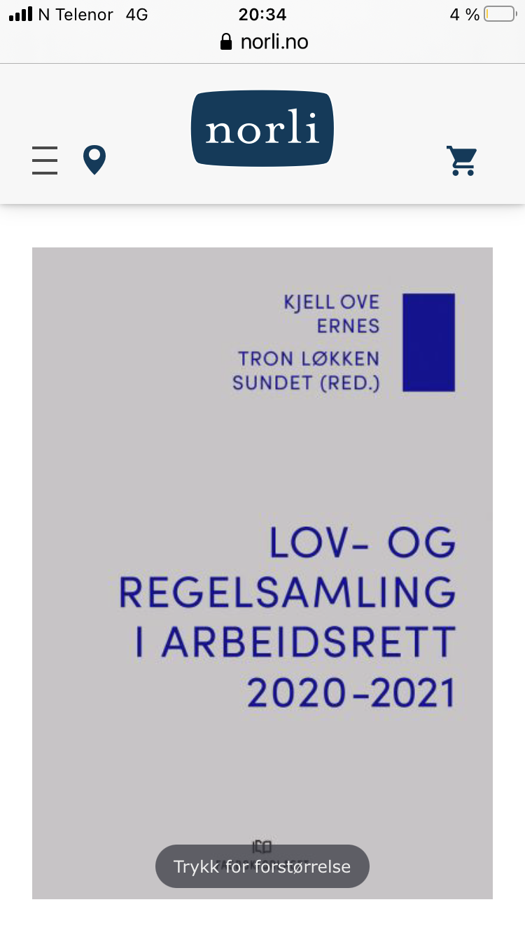 Lov- og regelsamling i arbeidsrett 2020-2021