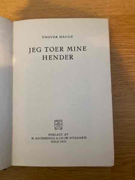 Jeg toer mine hender