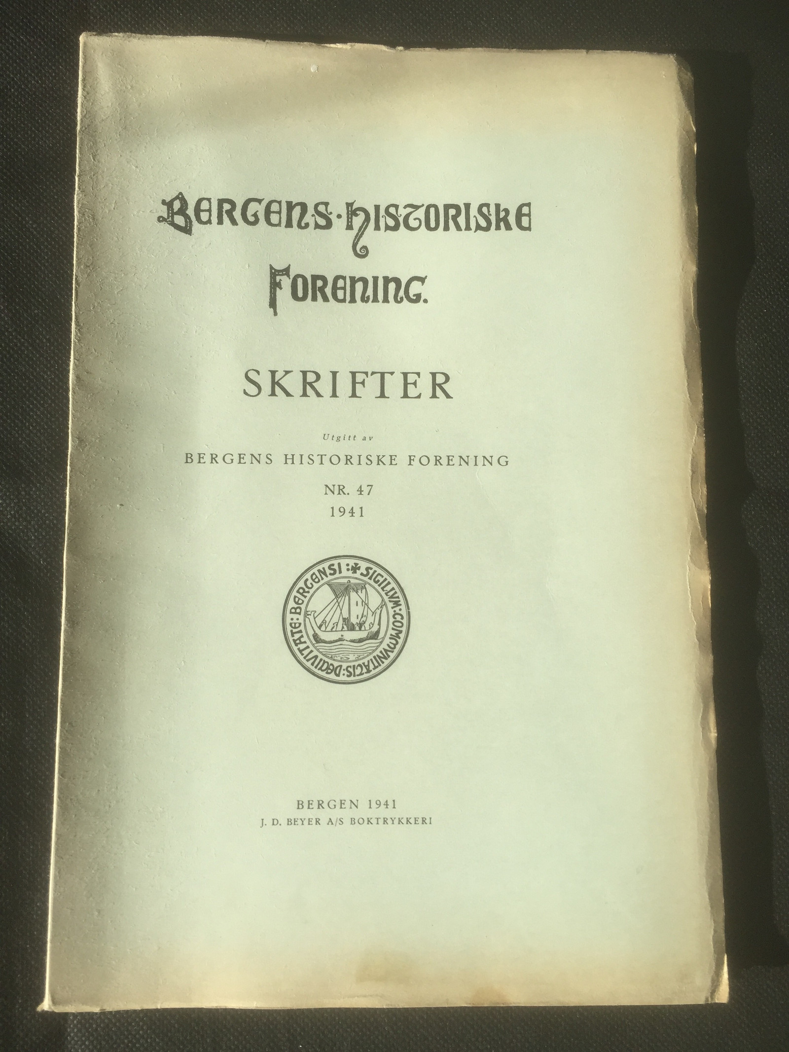 Bergens Historiske Forening. Skrifter Nr. 47