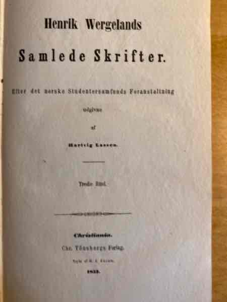 Henrik Wergelands samlede skrifter