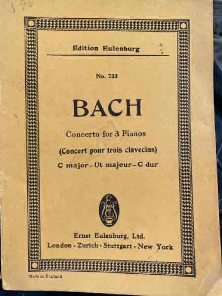 BACH Concerto for 3 pianos