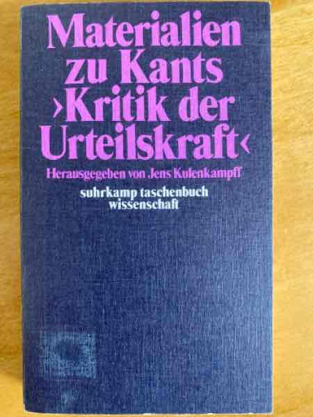 Materialien zu Kants Kritik der Urteilskraft
