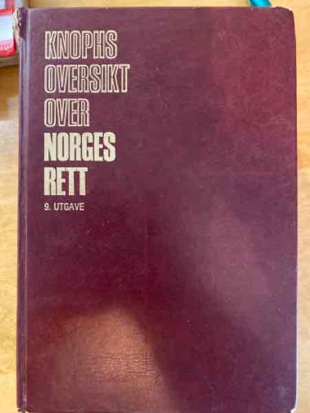 Knophs oversikt over Norges Rett 1987