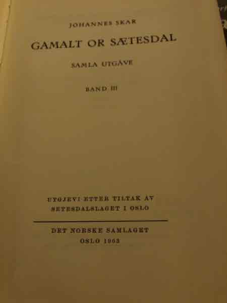 Gamalt or Sætesdal