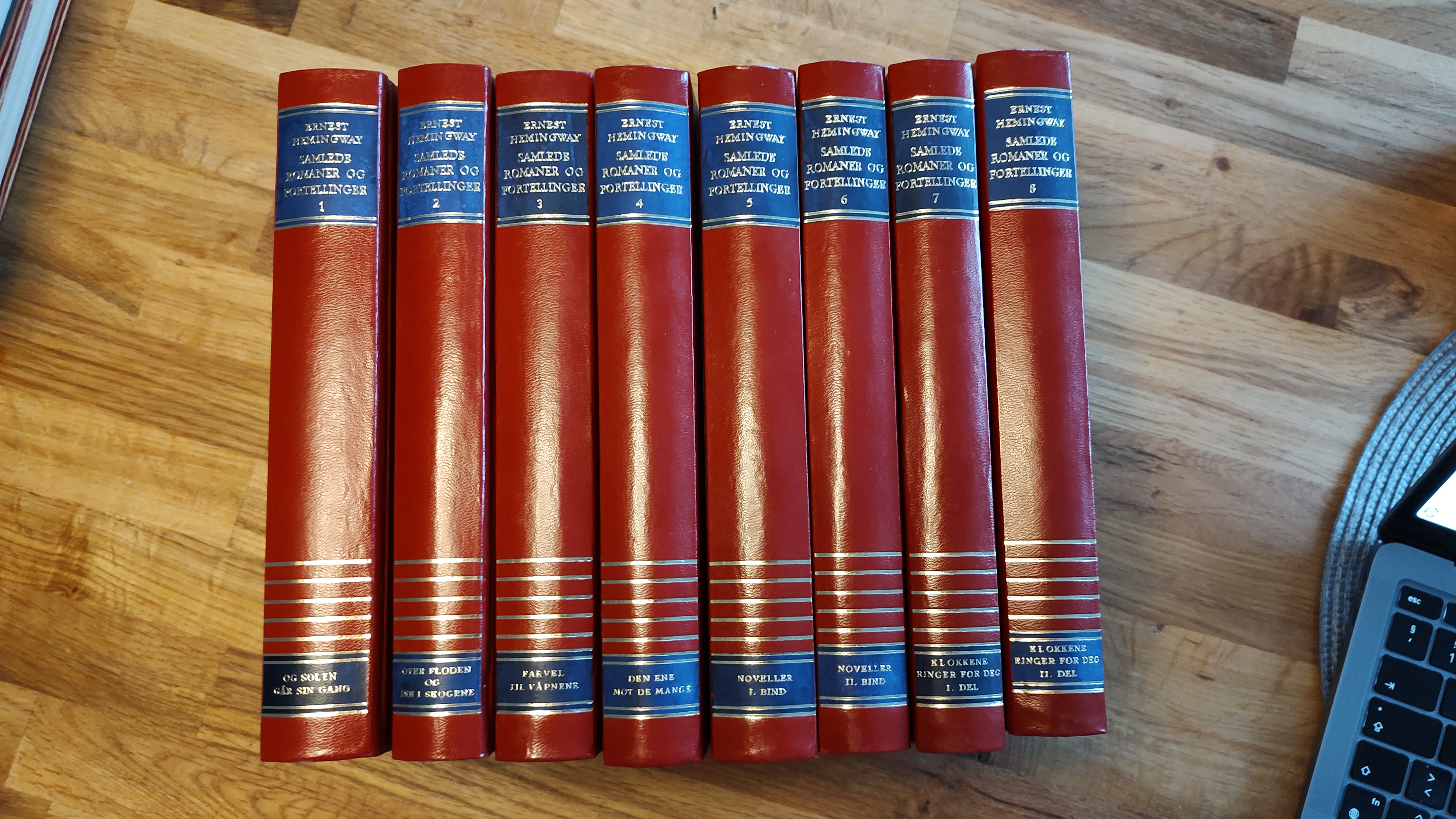 Ernest Hemingway Samlede romaner og fortellinger. 8 bind.