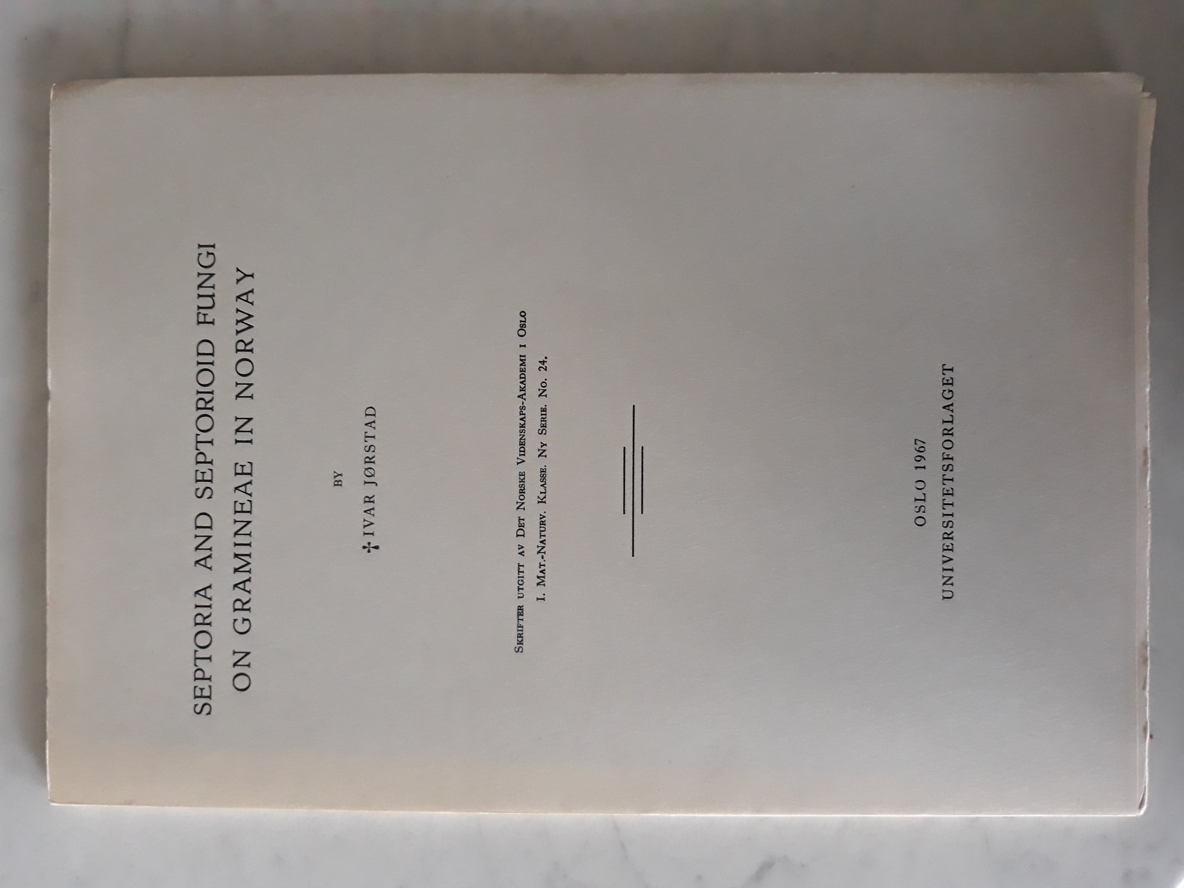Septoria and septorioid fungi og Gramineae in Norway