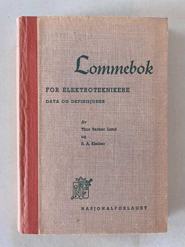 LOMMEBOK FOR ELEKTROTEKNIKERE Data og definisjoner