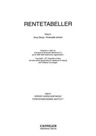 Rentetabeller